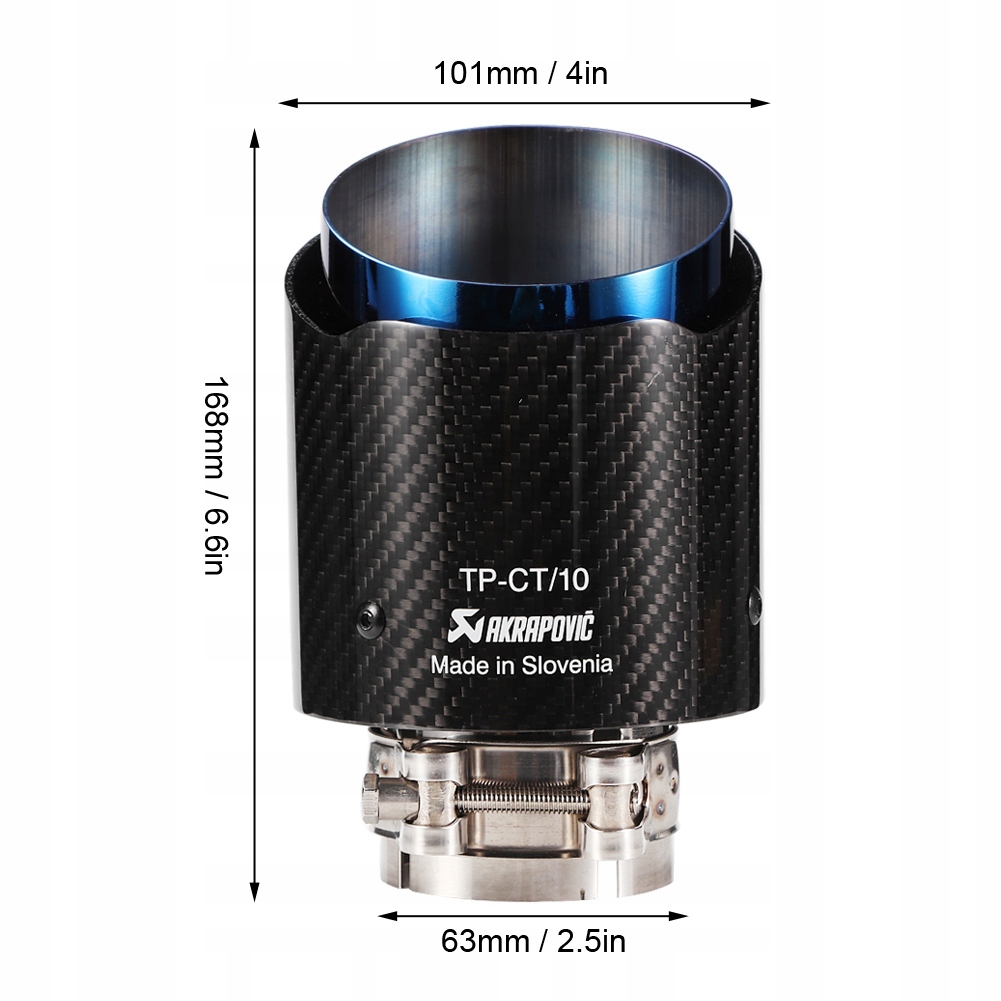 фото №14, Наконечник выхлоп глушителя накладка труба выхлопная 63-101mm