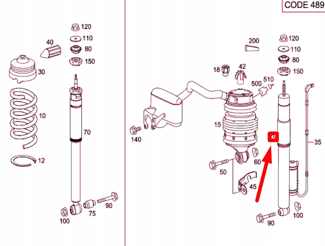 фото №11, Mercedes-benz e w211 rear shock абсорбер a2113260100