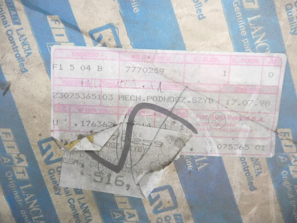 фото №7, Механізм скло лівий перед fiat brava bravo оригінальний номер 7770259