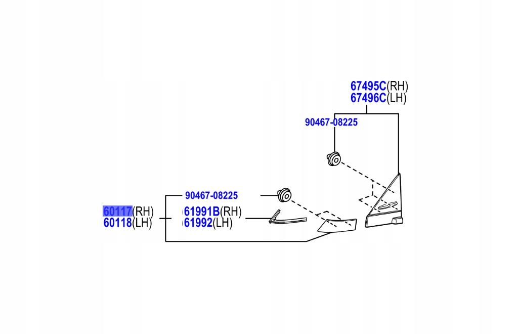 фото №1, 60117-k2010 молдинг захист заглушка передній крила блок двигуна yaris cross