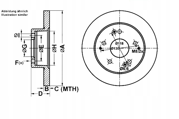 фото №1, Ate гальмівні диски гальмівні 2szt. honda civic vii integra