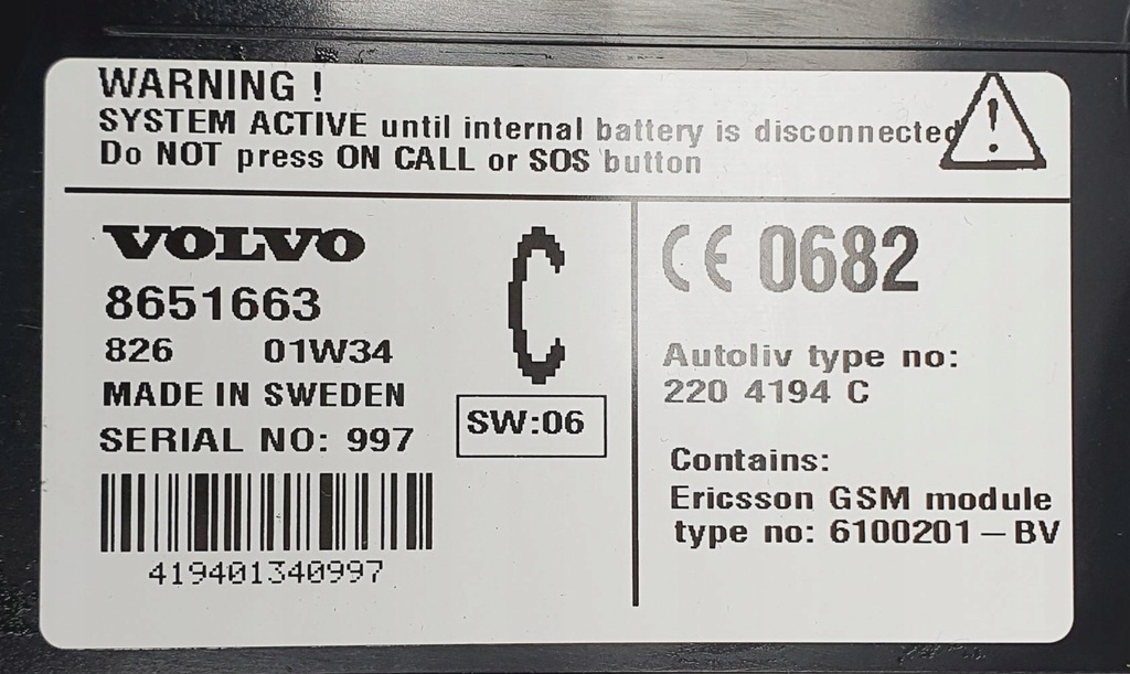фото №7, Телефон бортовой модуль volvo v70 ii 8651663