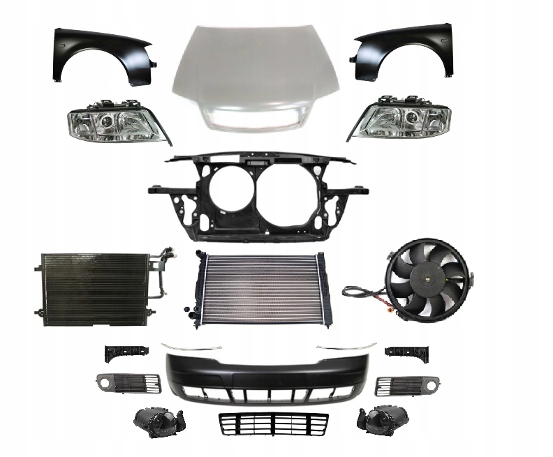 фото №1, Audi a6 c5 4b 1997-2001 kompletny перед капот pas