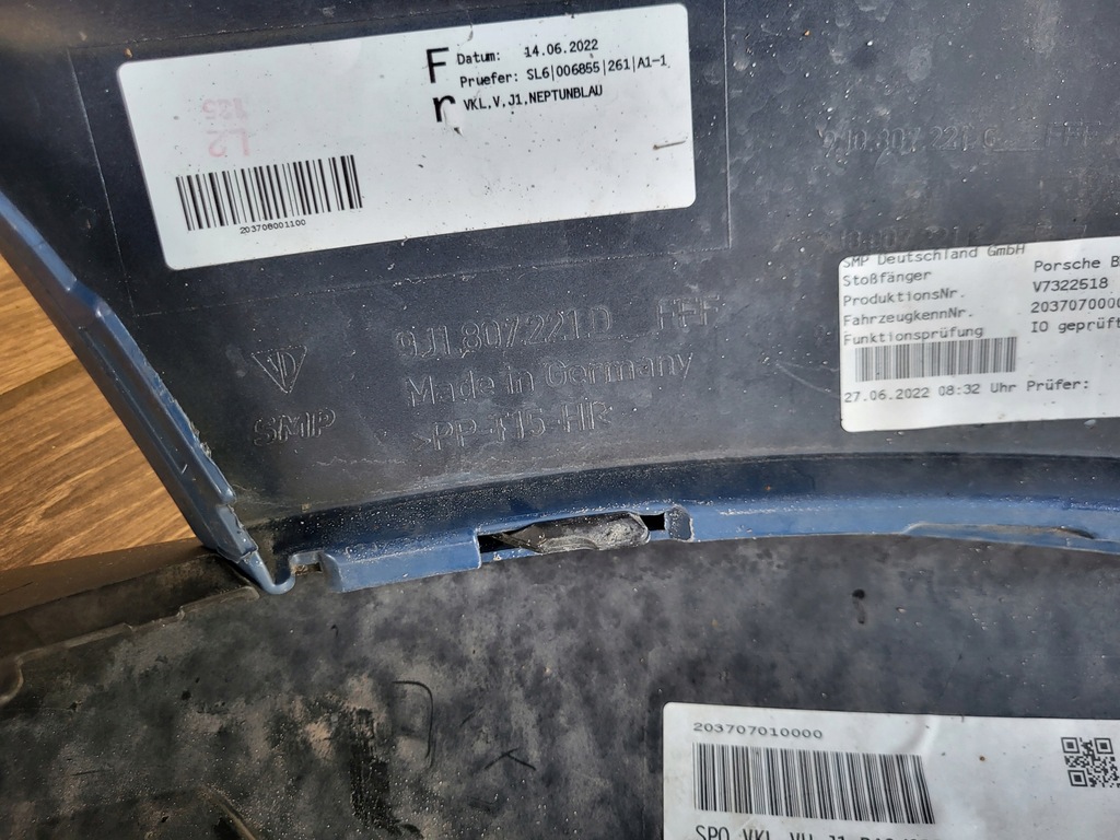 фото №12, Porsche taycan 9j1 бампер перед передній 9j1807221
