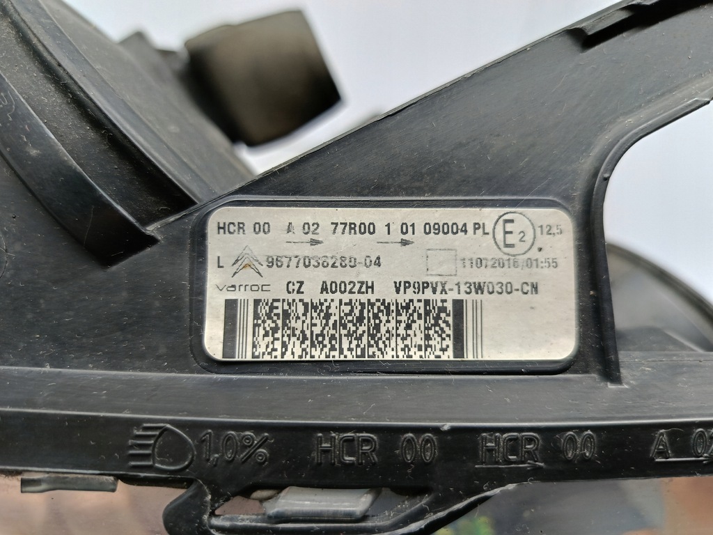 фото №13, Citroen c3 ii lift ds3 13- лампа левая передняя обычная 9677038280