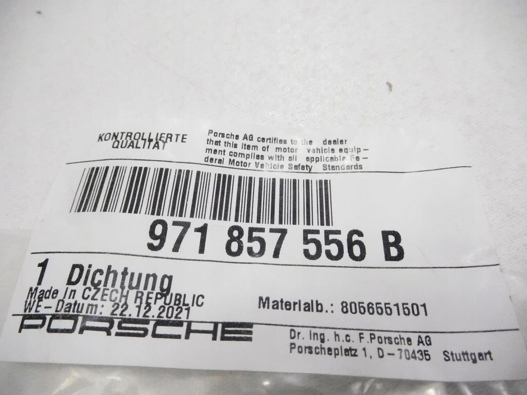 фото №8, Прокладка, верхний, r porsche panamera оригинальный номер 971857556b