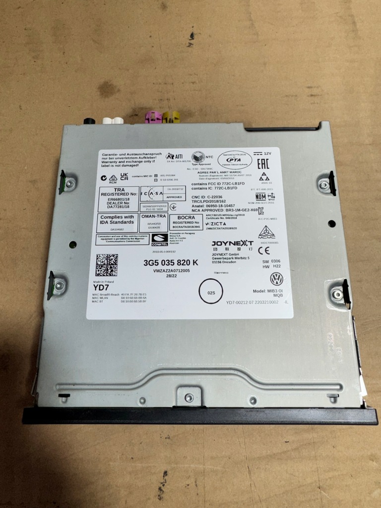 фото №1, Радио навигация считыватель mib3 vw t-roc 3g5035820k легальный