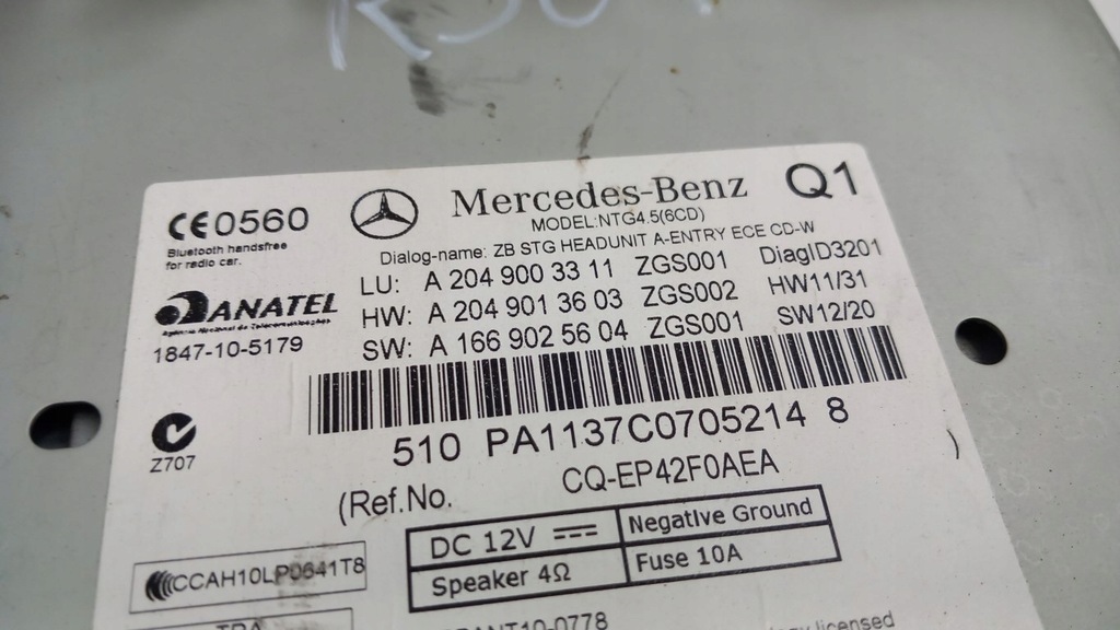 фото №3, Mercedes w246 радио навигация navi gps a2469003311
