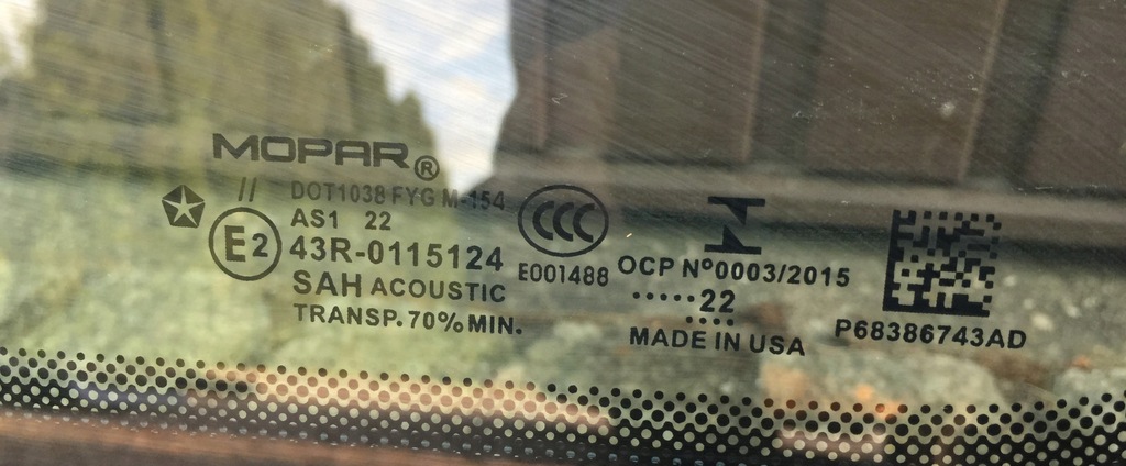 фото №5, Jeep wrangler jl 21 22 стекло перед лобовое оригинал рама