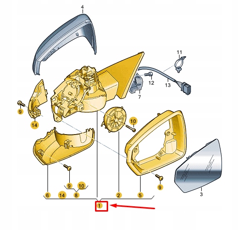 фото №2, Audi a1 gb передняя часть left сторона wing mirror rhd 82c857409d9b9