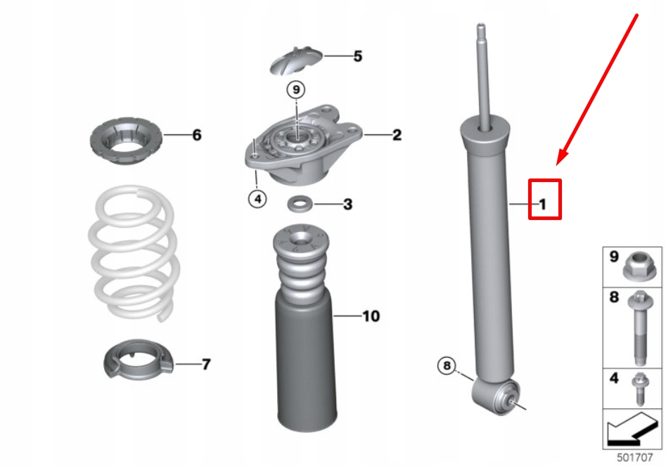 Купити Mini countryman f60 задній shock абсорбер 6867218 33526867218