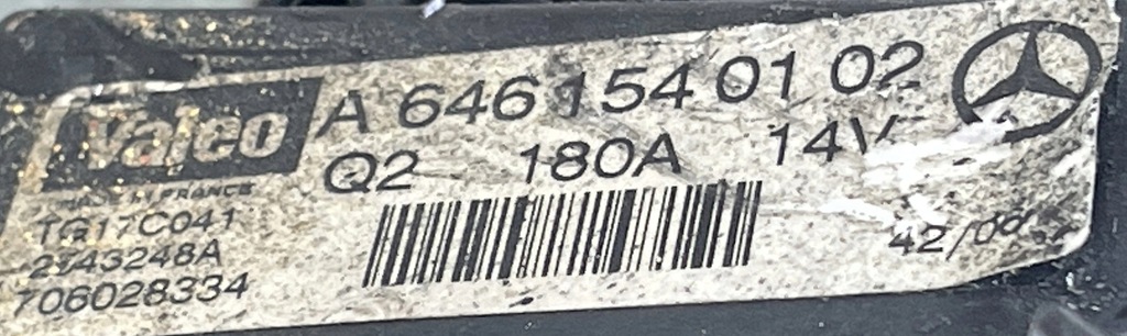 фото №4, Генератор mercedes sprinter 906 a6461540102 org