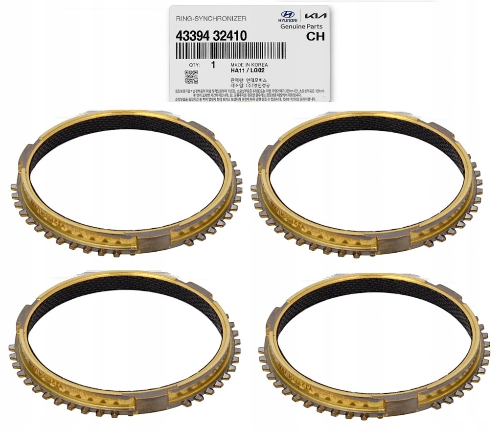 фото №1, 4x оригинальный синхронизатор hyundai 4339432410 ix35 i30 kia ceed sportage