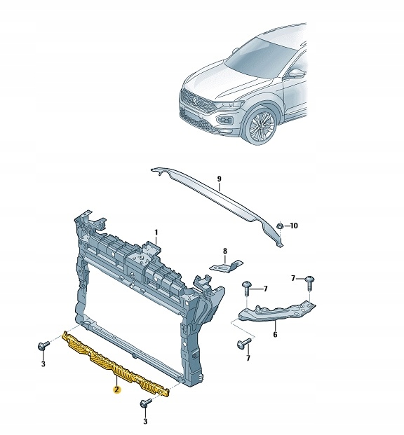 фото №1, Кронштейн передний бампера vw t-roc oe: 2ga805705c
