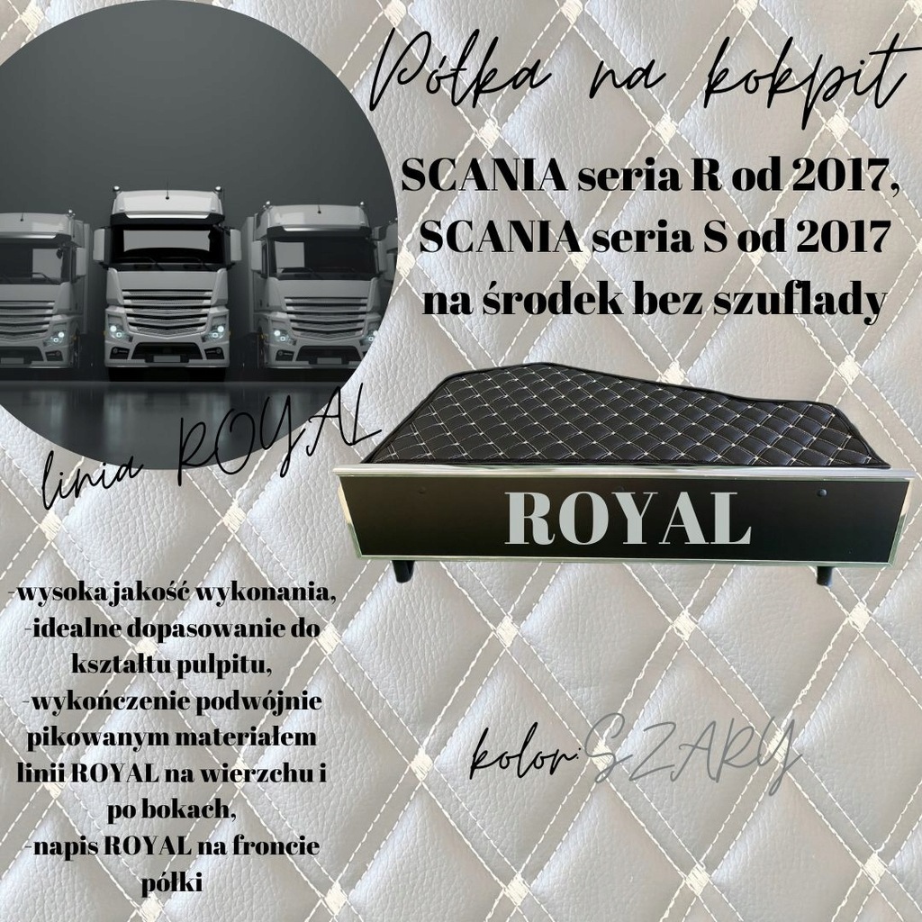 фото №2, Полиця na панель приладів середня royal scania r, s od 2017