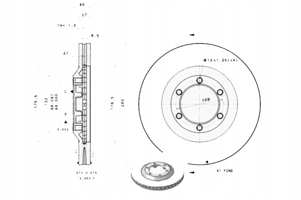 фото №1, Brembo тормозные диски тормозные 2szt isuzu d-max 2.5 d 4x4