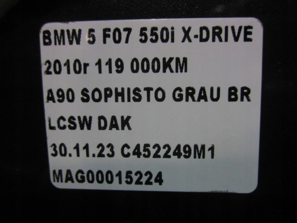 Bmw 5 f07 gt капот передняя перед крышка двигателя a90 sophisto grau 7227768 Доставка