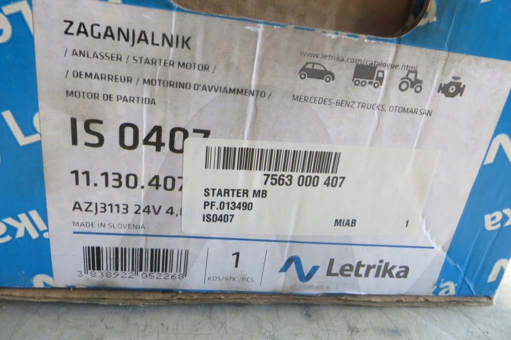 Стартер letrika 24v 4,0kw 11.130.407 azj3113 mercedes Цена