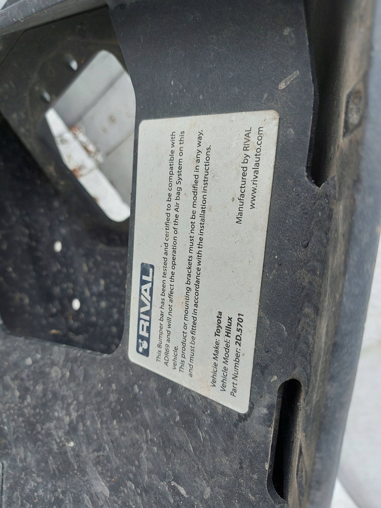 фото №11, Toyota hilux 15- rival бампер передній перед aluminiowy балка скоба