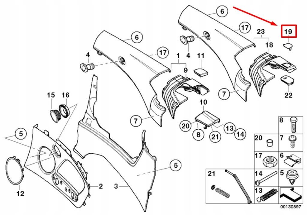 Bmw 3 e46 накладка задня правий 51437151304 7151304 оригінальна Зі Шроту