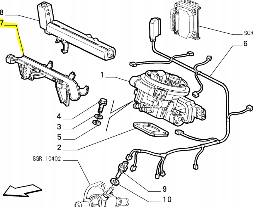 фото №6, Канал трубопровод дроссель fiat brava оригинальный номер 46401603