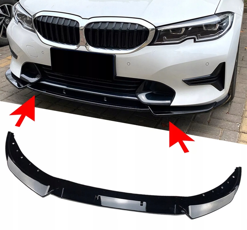 фото №13, Bmw g20 g21 przedlift 2019-2022 накладка бампера обычного сплиттер чёрный
