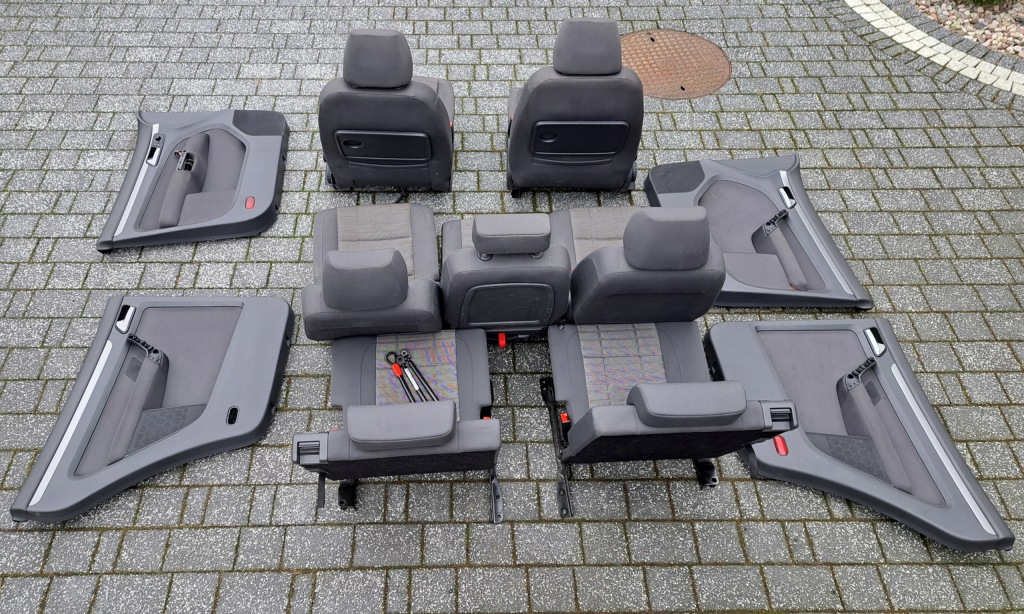 Vw touran i 7 осіб комплект сидінь 3 ряди обшивки двері Ціна