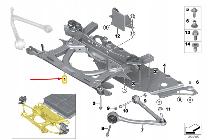 фото №8, Bmw i3 i01 передня частина axle support 31106852483 6852483