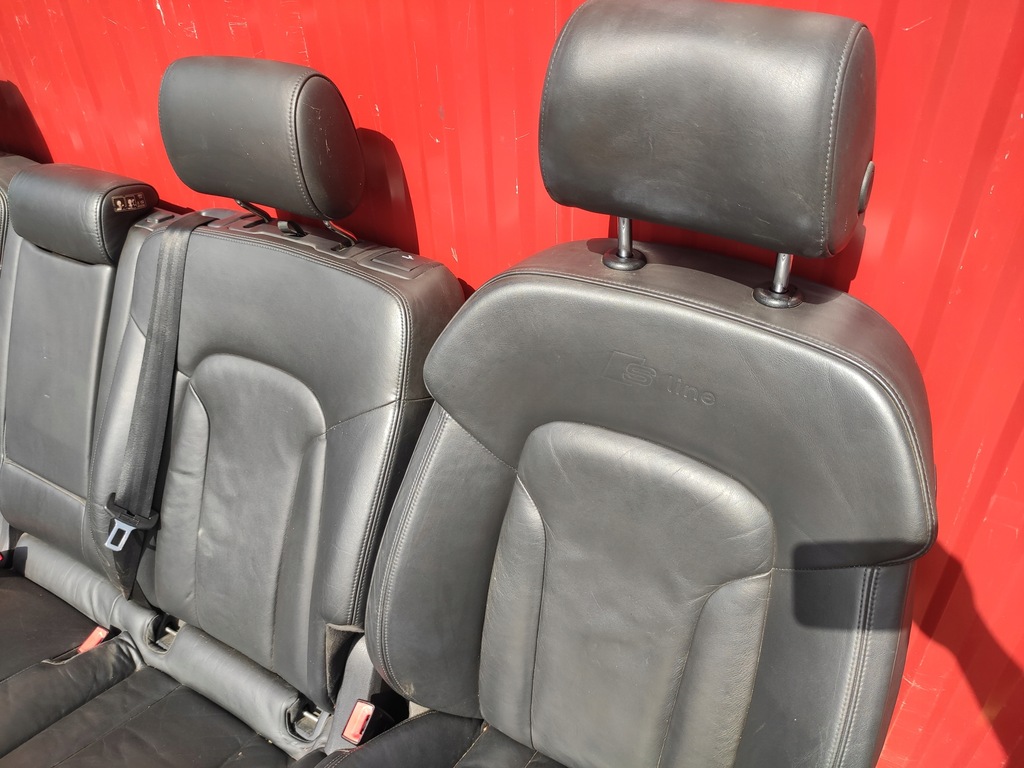 фото №13, Audi q7 4l салон сидіння сидіння s-line заднє сидіння 3 ряд обшивки комплект 7 шкіра