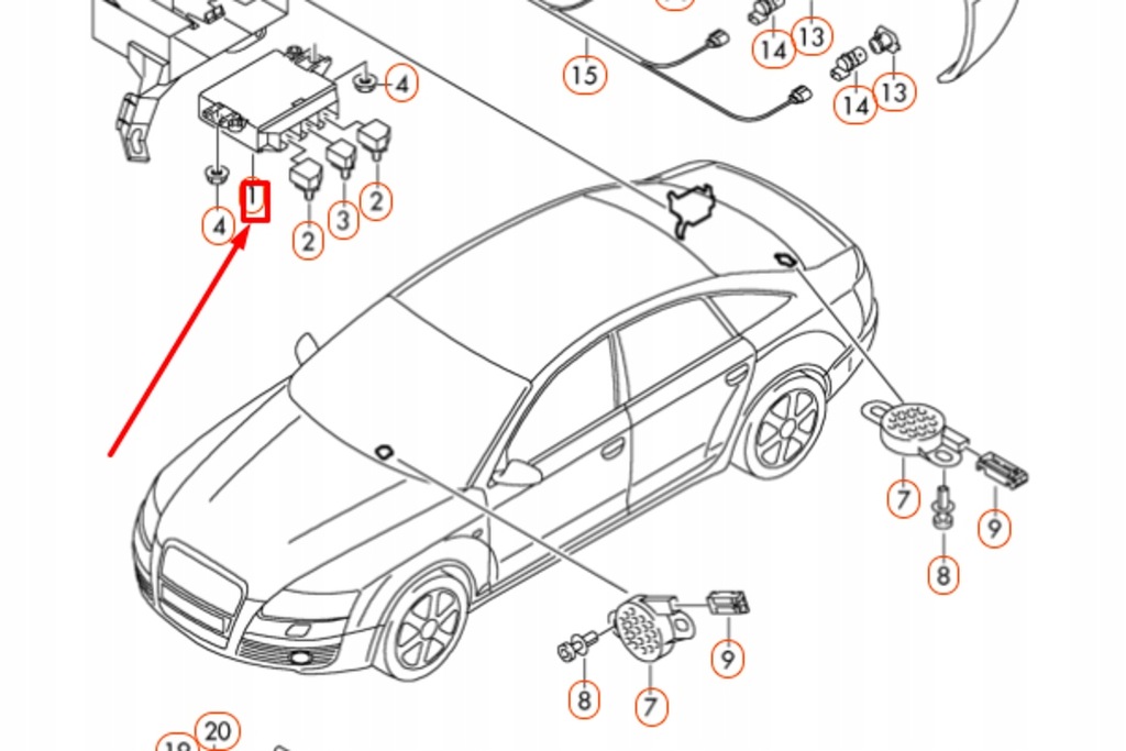 фото №9, Audi a4 b8 pdc блок керування підсилювача паркування новий оригінальний 8k0919475a