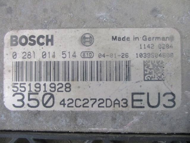 фото №5, Fiat idea 1.9d 188b2000 бортовий комп'ютер двигуна 55191928