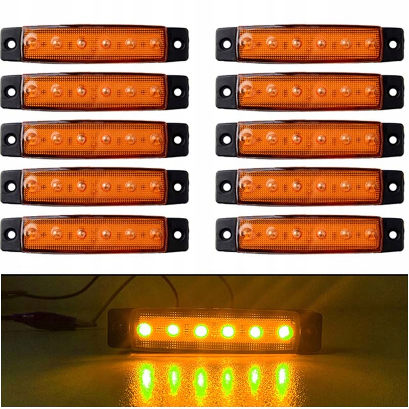 фото №2, 10szt лампа габаритний ліхтар діодна led 6 led ip65