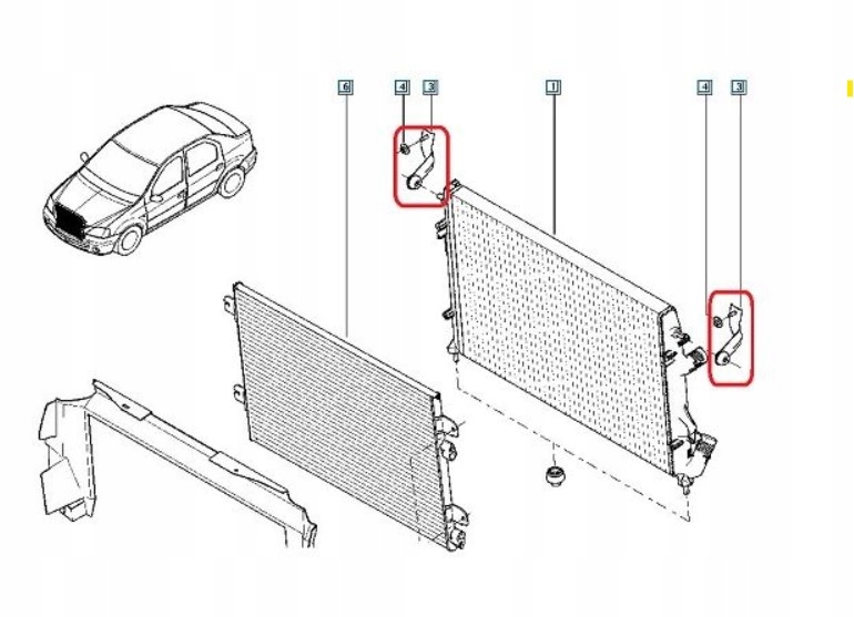 фото №1, Dacia logan 04- кронштейн радіатора 1.5 dci