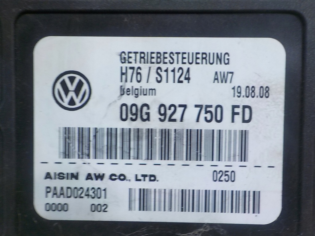 фото №6, Vw tiguan i 2.0 tdi aut 08r 5d модуль блок керування коробки передач 09g927750fd