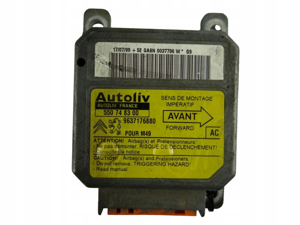 фото №1, Модуль датчик подушка безопасности peugeot partner 9637176880