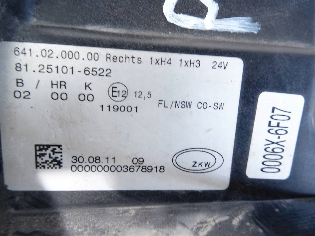 Протитуманна фара правий man tgx tgx18.440 81251016522 Недорого