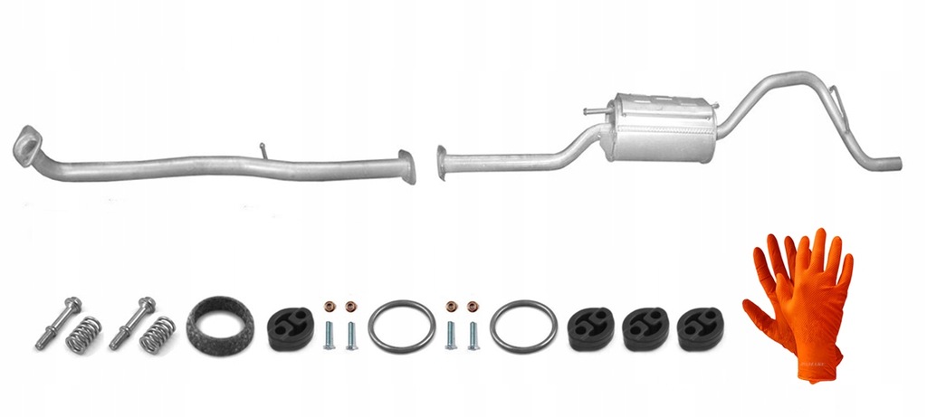 фото №1, Suzuki alto 1.1 16v 46kw 2001-2004 труба средняя + гаситель конечный