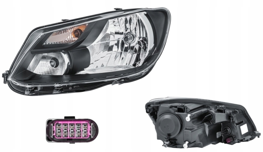 фото №1, Фара лампа левый vw caddy 3 13- hella