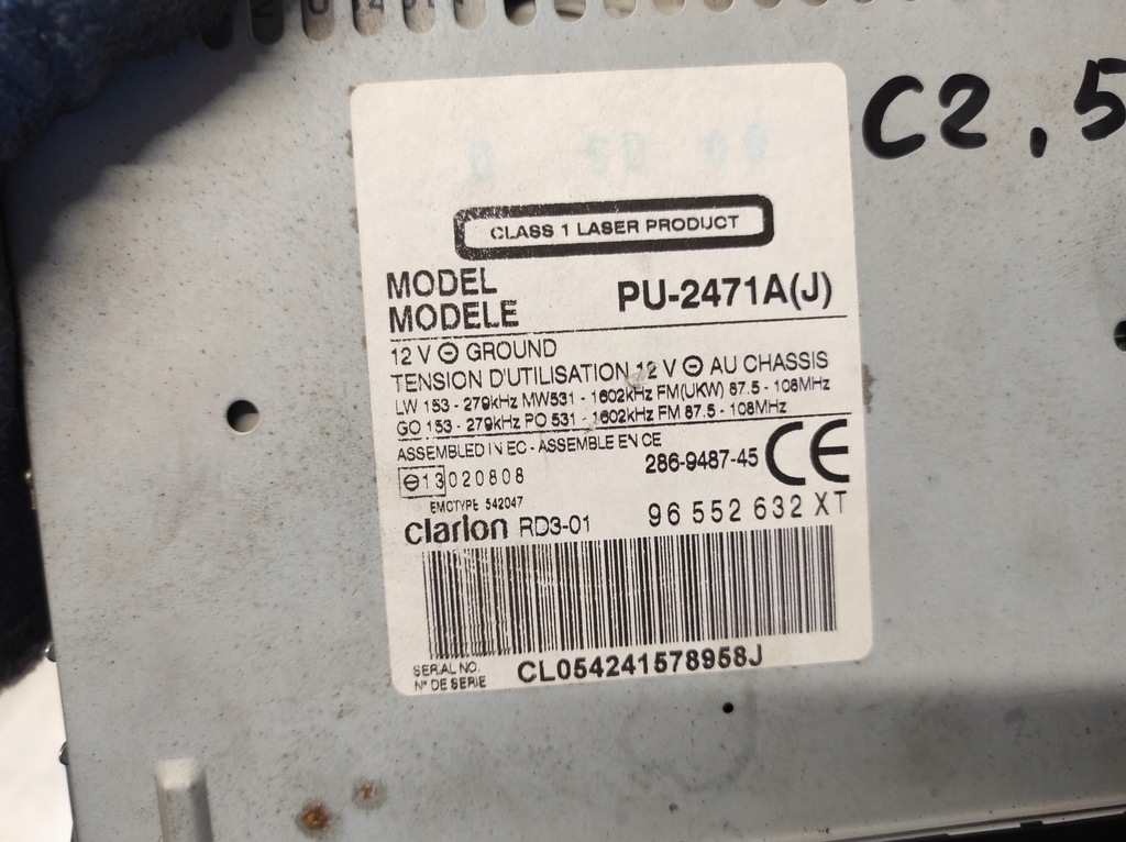 фото №5, Citroen c2 03- радіо cd 96552632xt