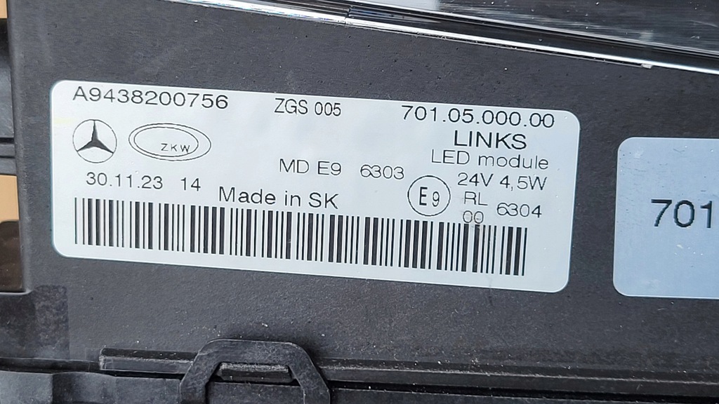фото №13, Лампа drl led ліва світло do рух dziennej mercedes actros mp4 nowa oryg!