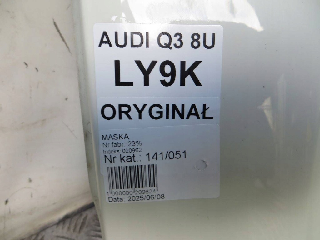 фото №6, Audi q3 8u капот крышка двигателя ly9k 11-