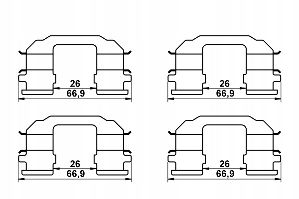 фото №2, Набір монтажний гальмівних колодок перед chevrolet aveo kalos spark daewoo