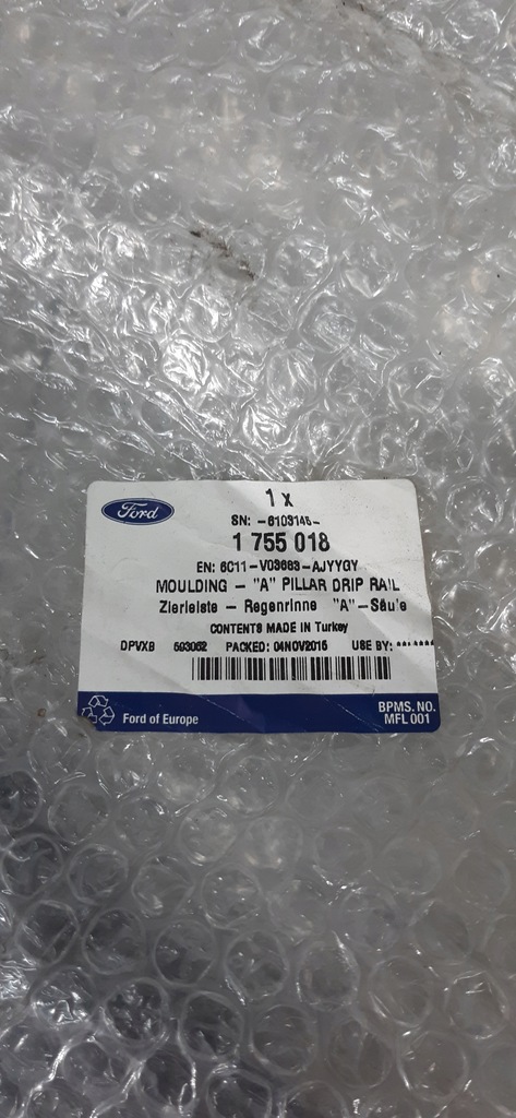 фото №9, Ford transit молдинг скло лівий перед 6c11-v03683-ajyygy