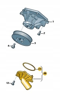 фото №9, Новый оригинальный термостат оригинальный номер 059121111l