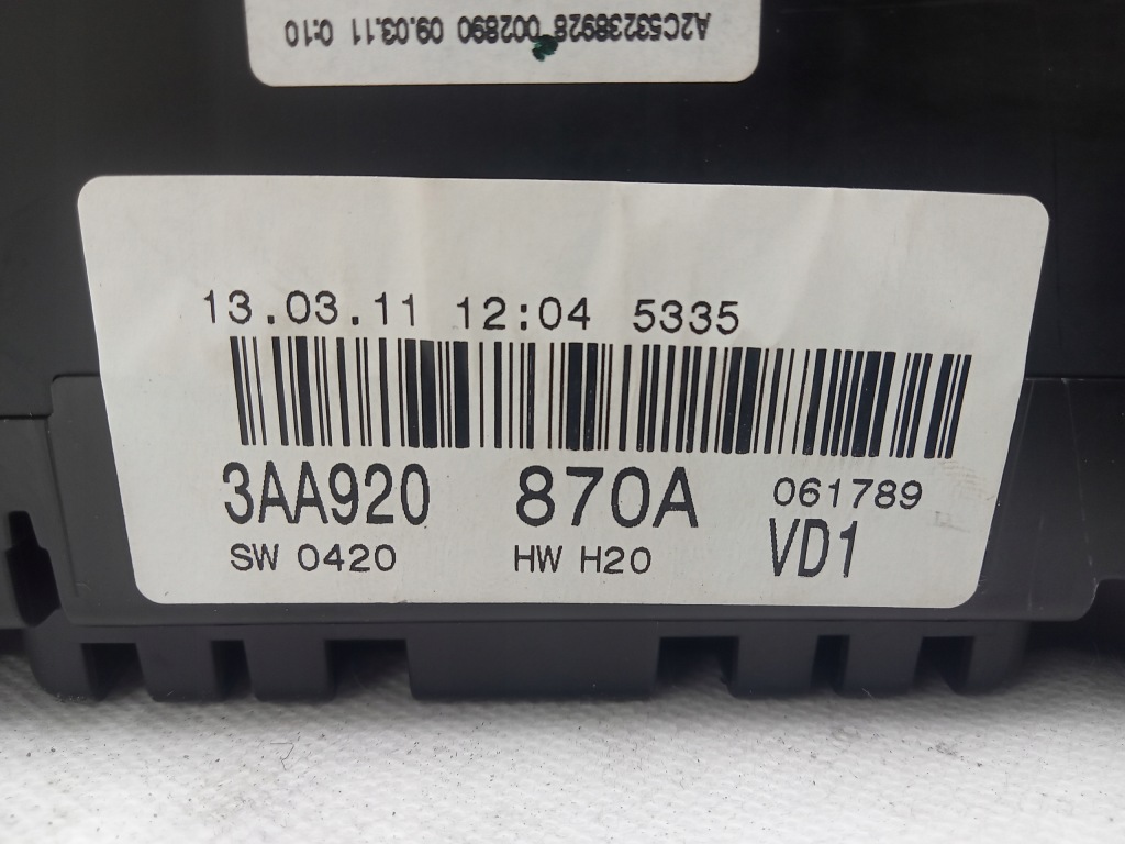 фото №14, Счетчик приборы vw passat b7 1,6 2,0 tdi 3aa920870a europa