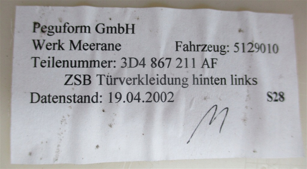 фото №5, Обшивка оббивка лівий задня vw phaeton 3d niebieski