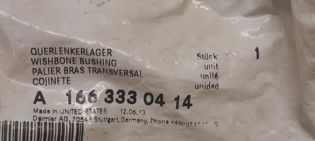 фото №6, Nowa оригинальная втулка рычага mercedes gle w166 c292 gls x166 a1663330414