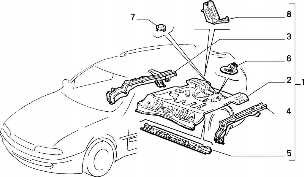 фото №8, Лонжерон пол правая fiat tempra marea 89-93 46773498