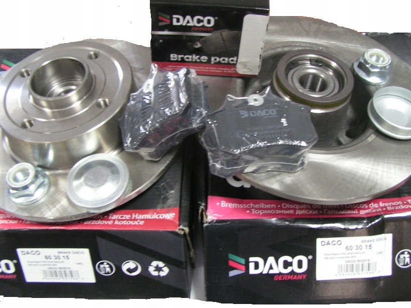 фото №1, Тормозные диски+ подшипник тормозные колодки задняя clio iii megane ii modus
