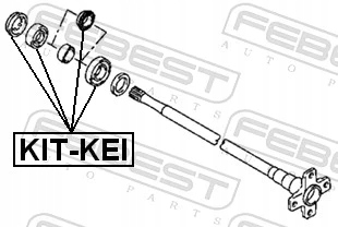 фото №2, Підшипник задній піввісь kpl.4 елемент. kit-kei febest